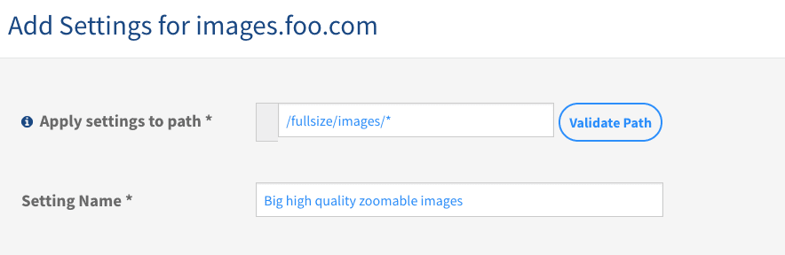 ImageEngine Account Settings